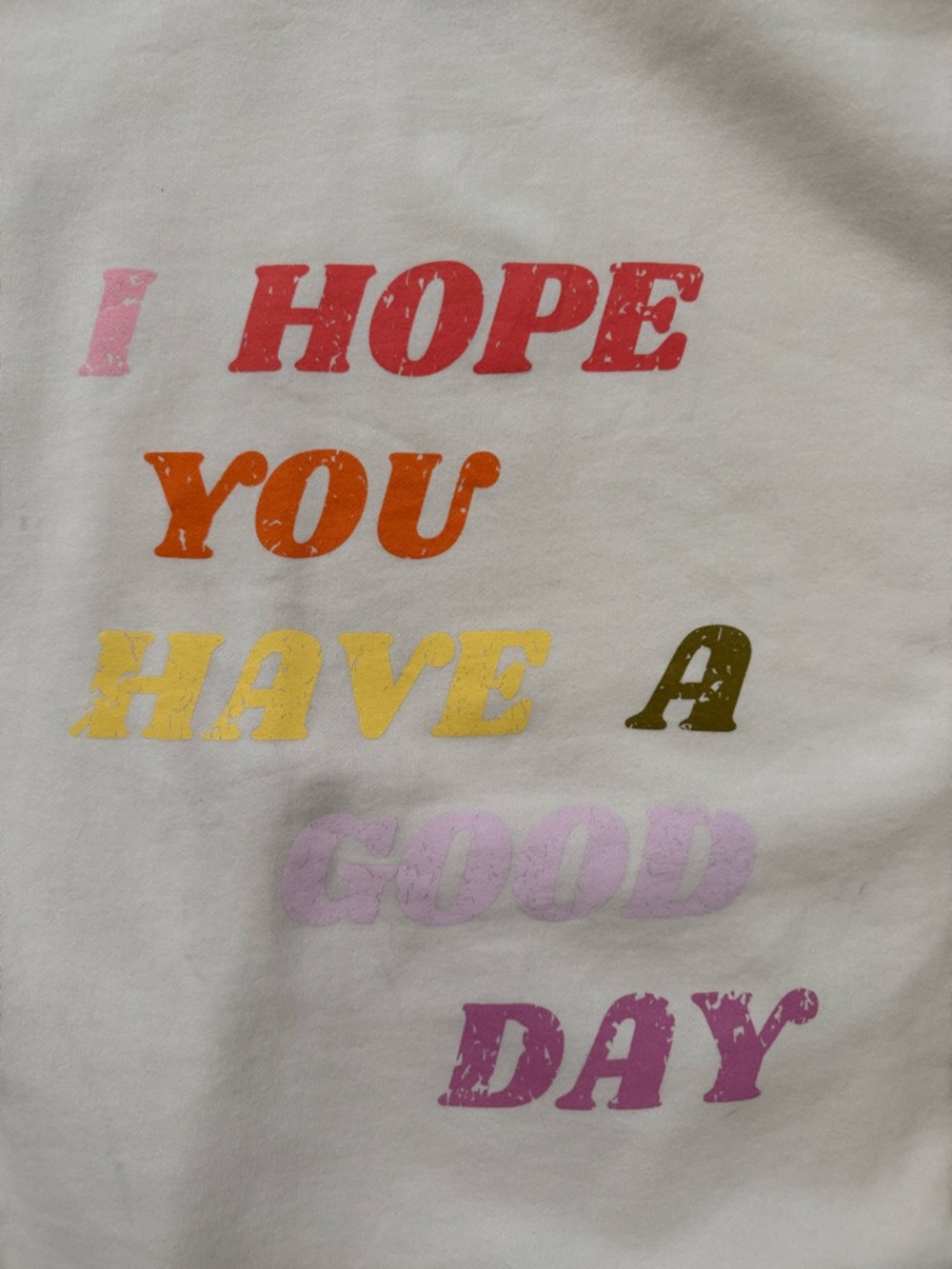 Olivelynn Cream Cotton Hoodie with I HOPE YOU HAVE A GOOD DAY Logo - Picture 8 of 8